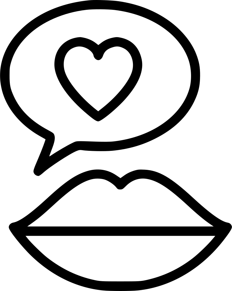Lips Love Conversation Comments - Icon Clipart (782x980), Png Download