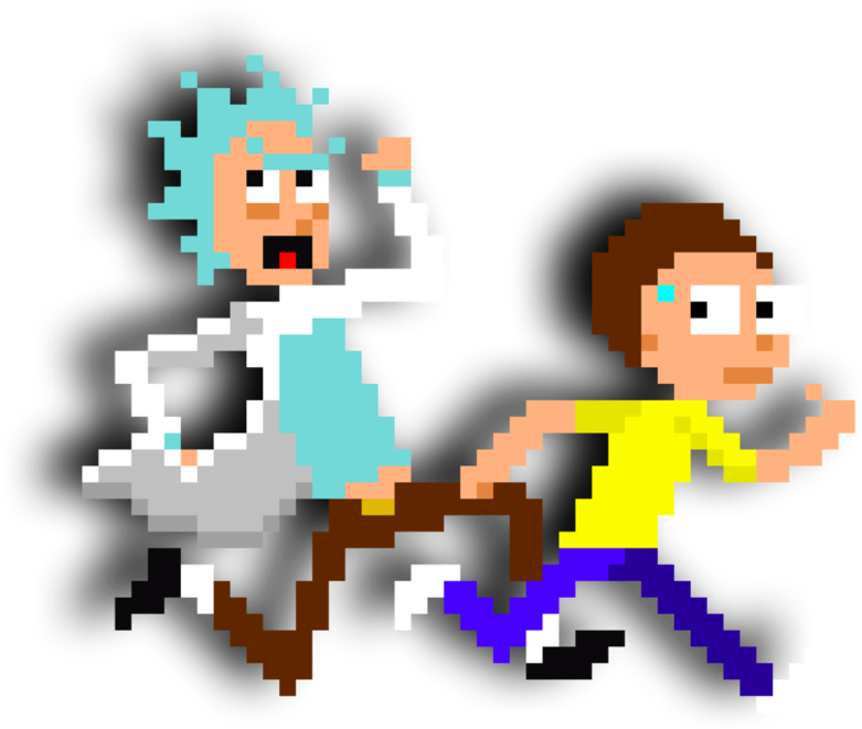 Rick And Morty Pixelart By Dondamino - Rick Y Morty Minecraft Clipart (894x894), Png Download