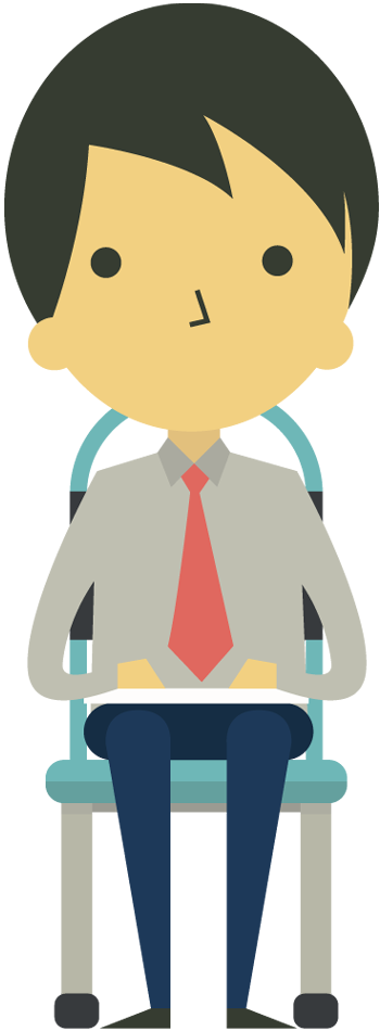 Cartoon Businessman Sitting On Chair - Cartoon Sitting On Chair Clipart (350x950), Png Download