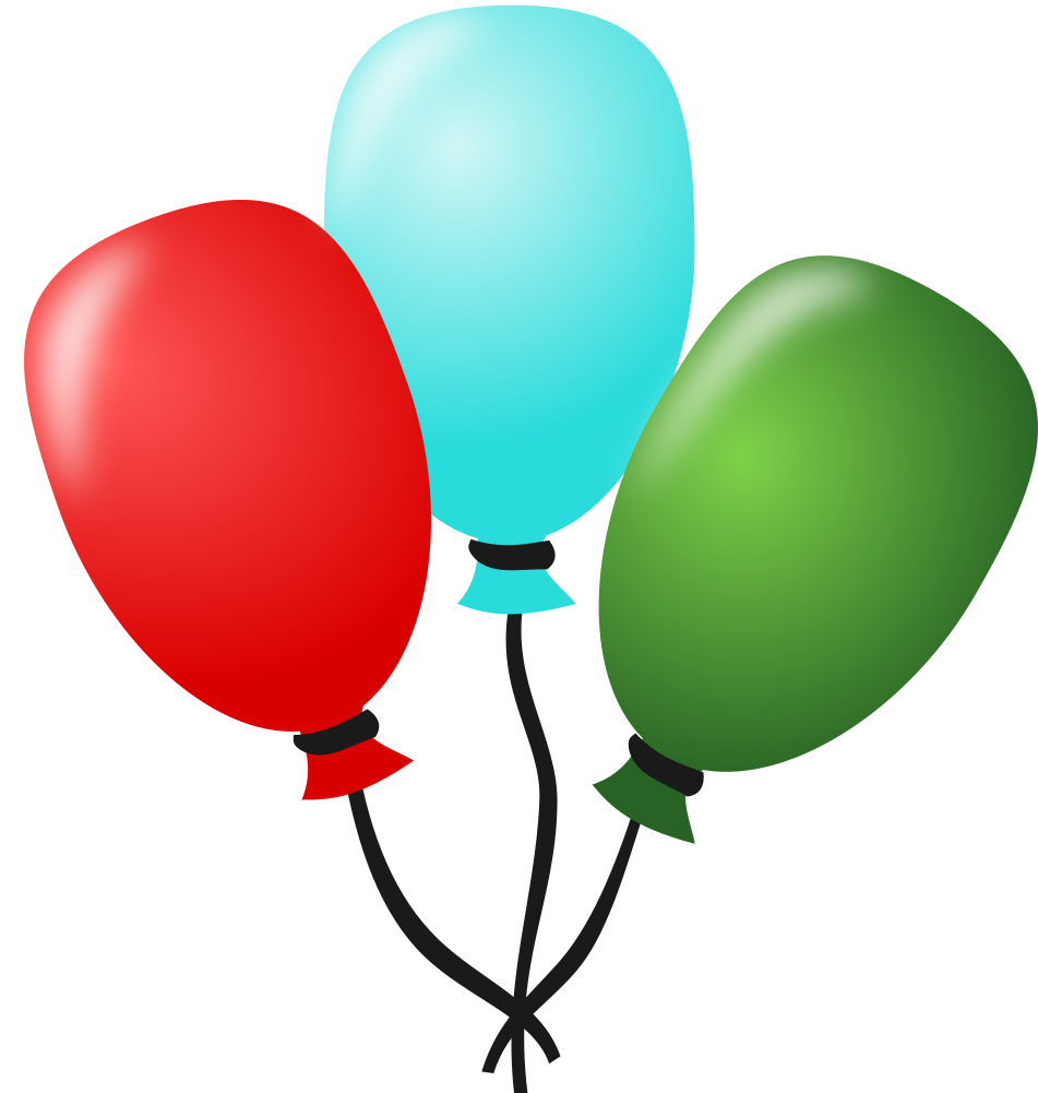 Arty Clip Art Download - Three Balloons Tied Together - Png Download (800x800), Png Download