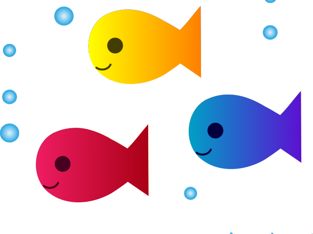 Cute Fish Clipart - Cartoon School Of Fish - Png Download (640x480), Png Download