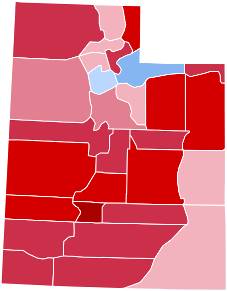 County Results - Utah 2016 Election Results Clipart (500x640), Png Download