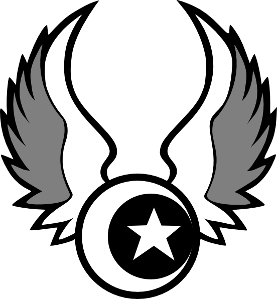 Nautical Star With Wings Designs Clipart (552x596), Png Download