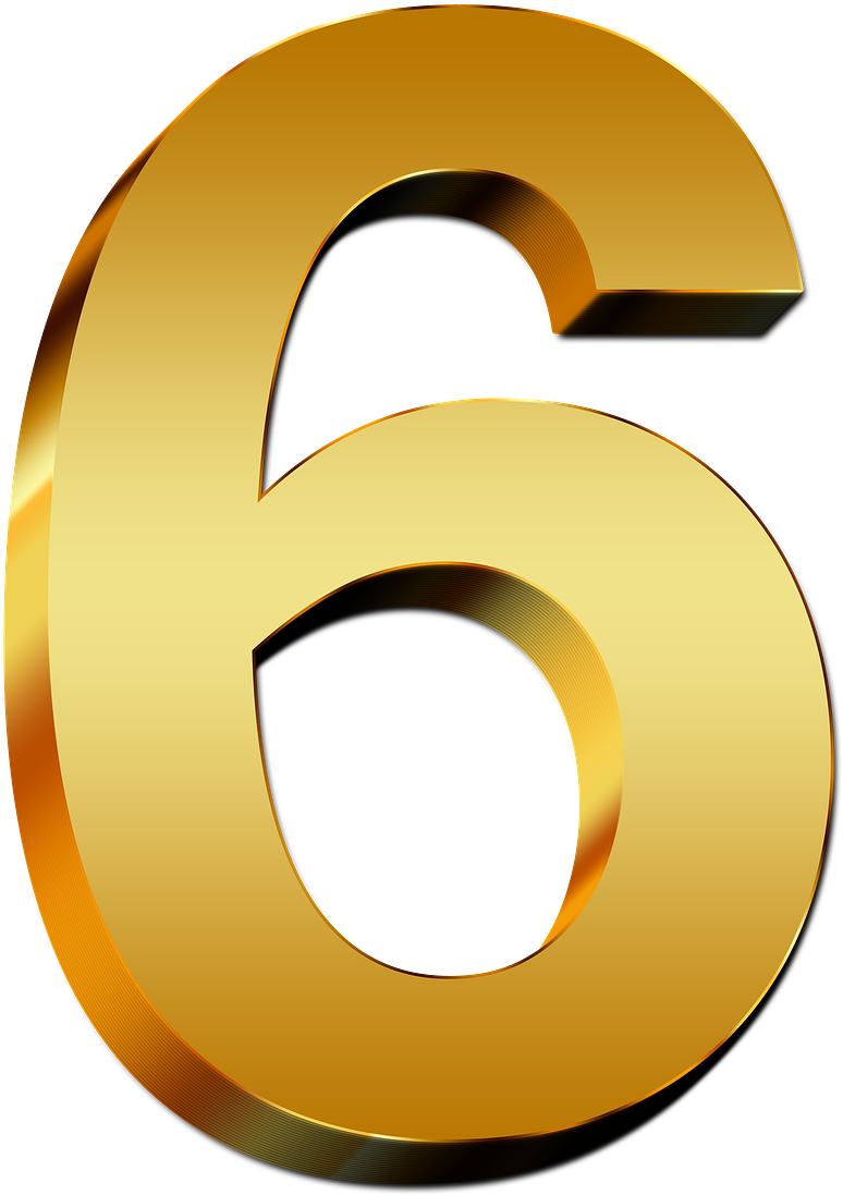 No More Nice Girls - Number Six Gold Clipart (1280x1280), Png Download