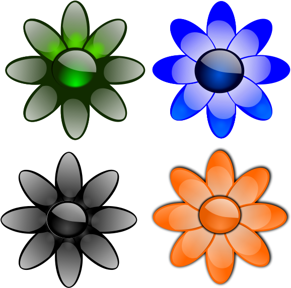 Glossy Flowers 2 Png Images Clipart (593x600), Png Download