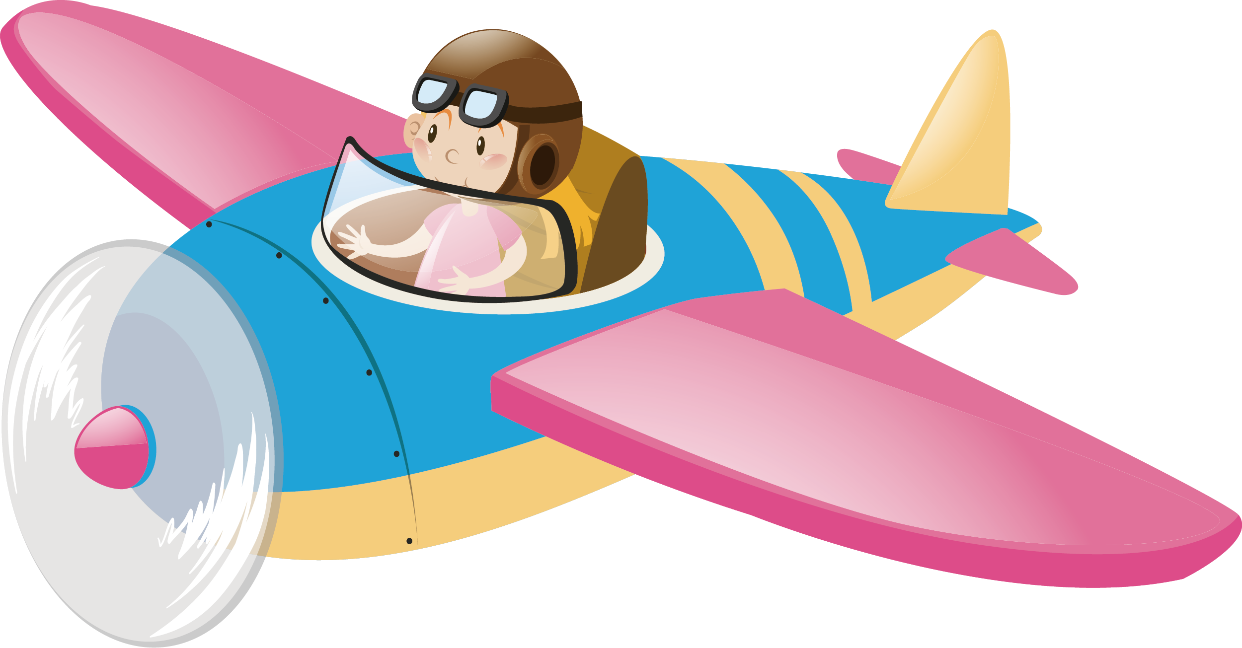 Airplane Photography Clip Art Pink Wings Small - Animated Airplane With Ribon - Png Download (2500x1305), Png Download