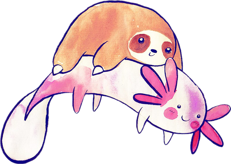 Report Abuse - Axolotl And Sloth Clipart (799x566), Png Download