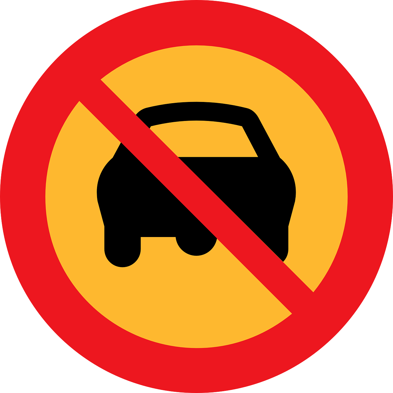 No Cars Sign Clip Art At Clker - No Car Parking Sign - Png Download (600x600), Png Download