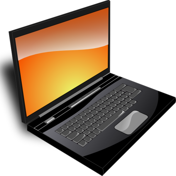 Notebook Clipart Orange - Branded Laptop - Png Download (600x599), Png Download