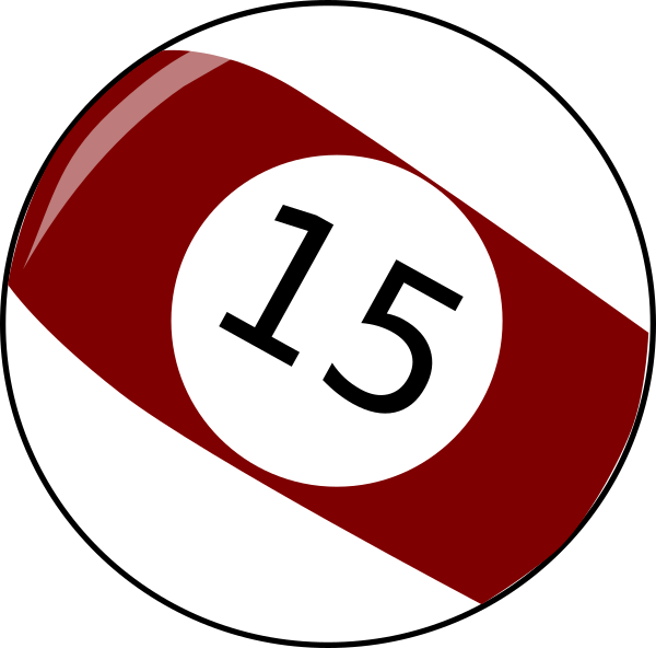 Clip Art Royalty Free Fifteen Billiard Ball Clip Art - Billiard Ball Clip Art - Png Download (600x592), Png Download