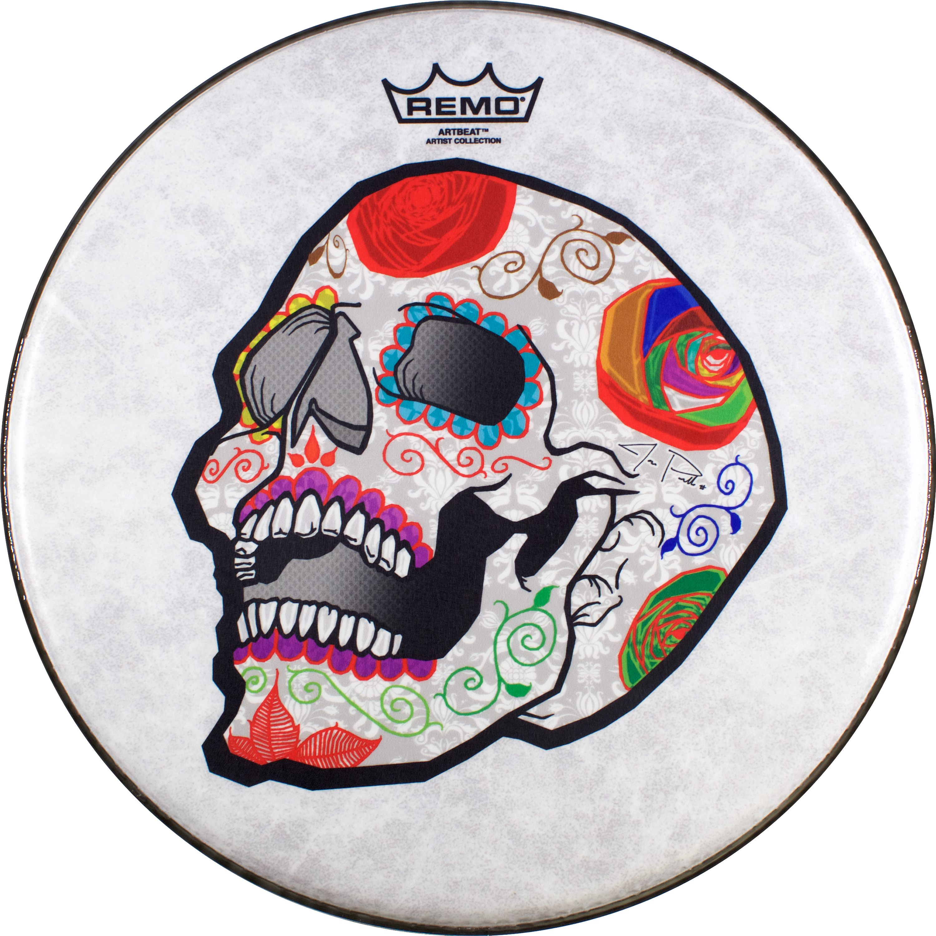 Remo Artbeat Artist Collection Drumhead-jose Pasillas, - Remo Jose Pasillas Clipart (3300x3300), Png Download