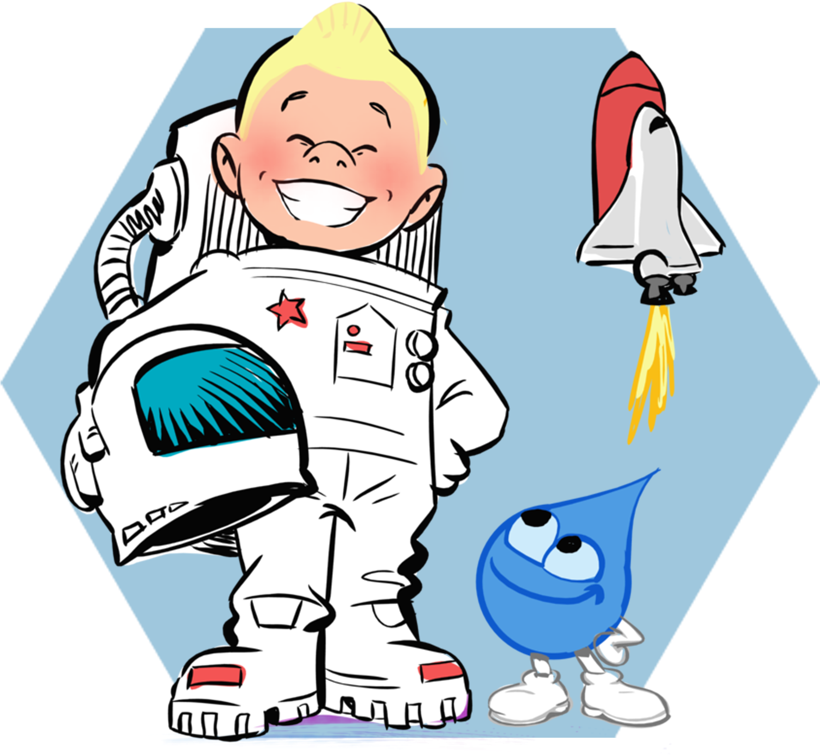 Mini Space Shuttle - Cartoon Clipart (1800x1800), Png Download