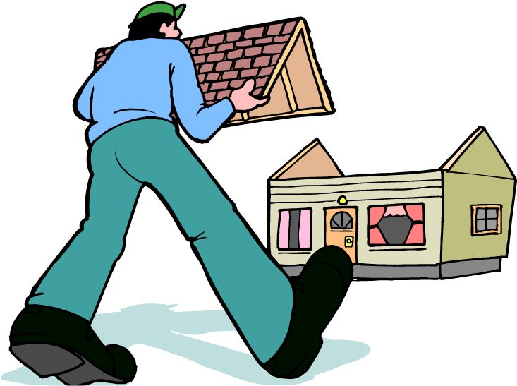 Evening Clipart Housing Community - Build House Cartoon Png Transparent Png (750x563), Png Download