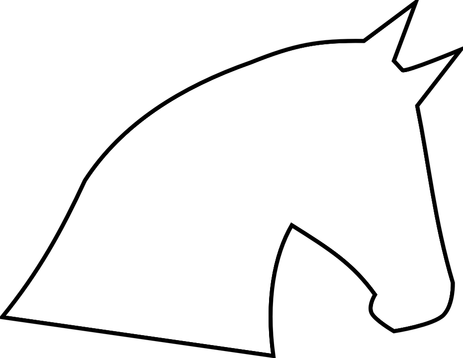 Animals Horse Head Outline Profile - Horse Head Cut Out Clipart (931x720), Png Download