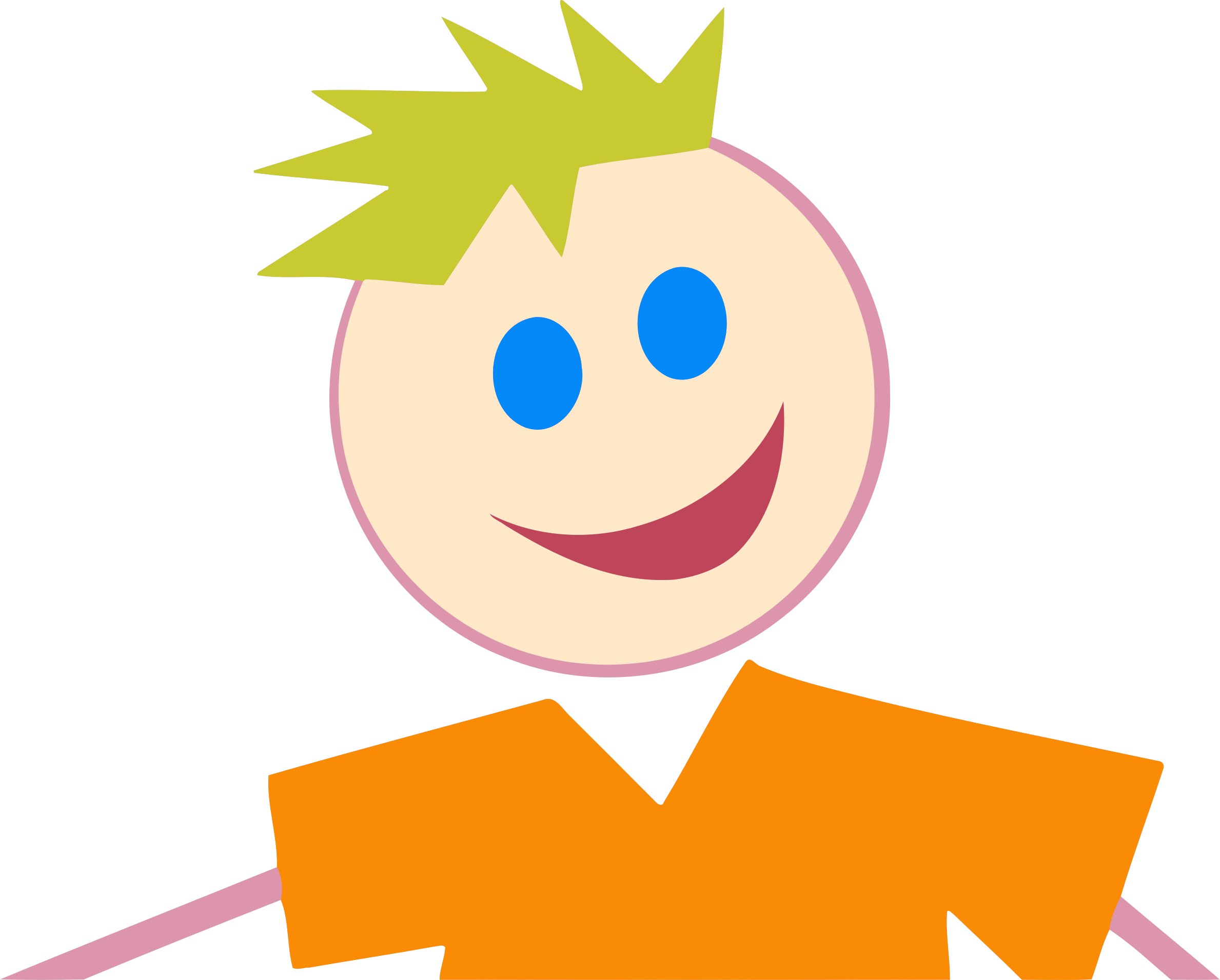 Smiley Clipart Child - Stick People With Clothes - Png Download (2378x1911), Png Download