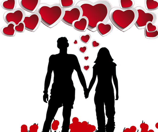 Valentines Day Silhouette Solo Poster - Sara And The Destiny Of The Stars [book] Clipart (650x546), Png Download