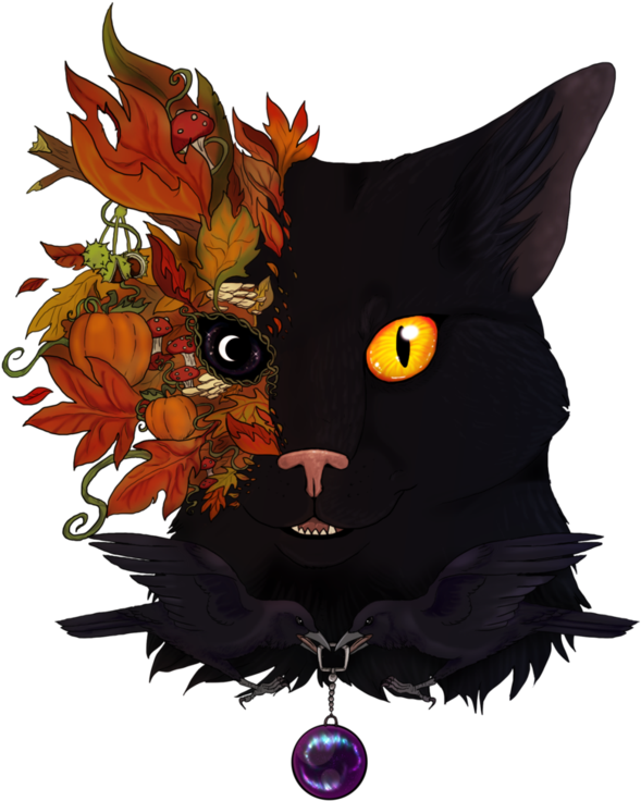 Image Royalty Free Library Autumn Season By Unpleasant - Cat Clipart (774x1032), Png Download