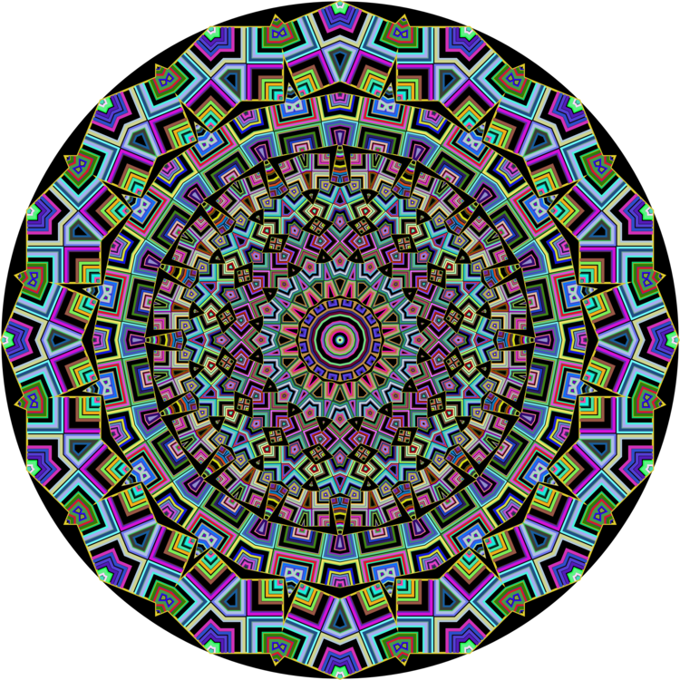 Mandala Art Kaleidoscope Computer Icons Stained Glass - Phenakistoscope Vinyl Clipart (750x750), Png Download
