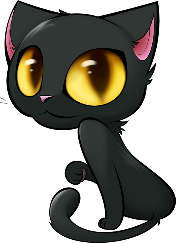 Emotions Clipart Cat - Cute Black Cat Drawing - Png Download (581x800), Png Download