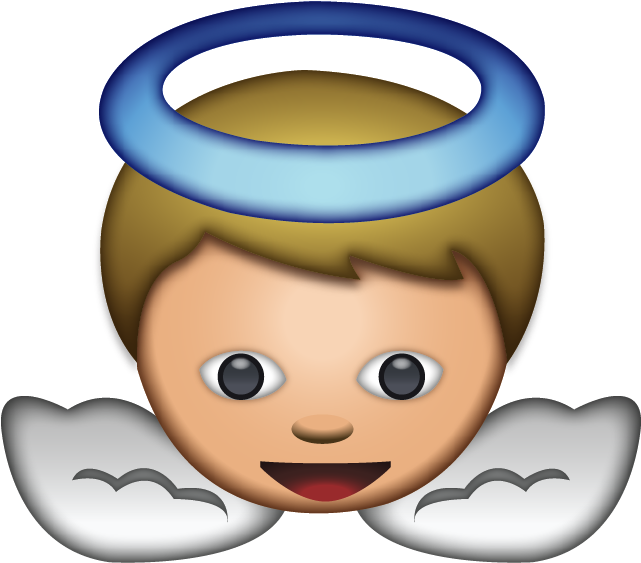 Download White Baby Island - Angel Emoji Png Clipart (600x600), Png Download