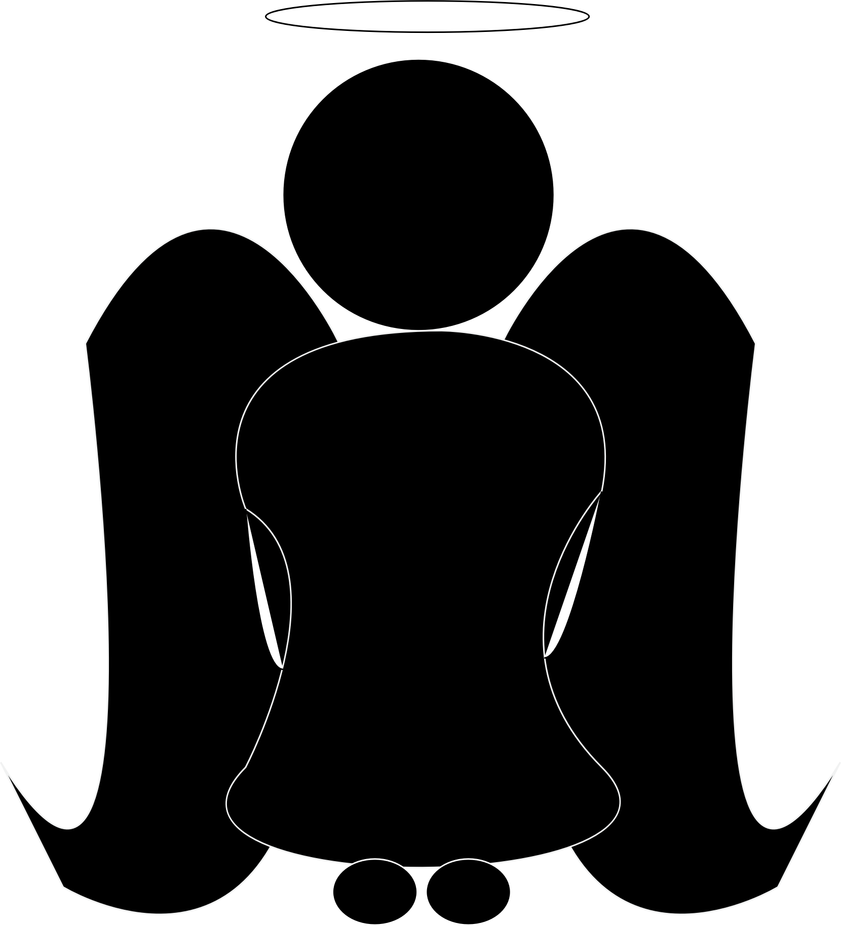 Big Image - Engelsschein Clipart Schwarz Weiß - Png Download (1660x1827), Png Download