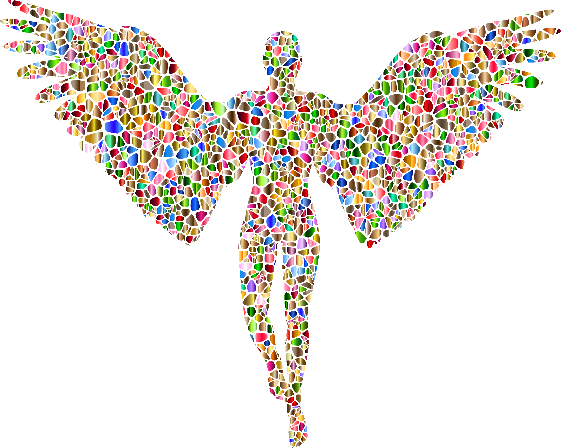 Chromatic Tiled Silhouette No - Transparent Background Angel Clipart - Png Download (2330x1858), Png Download