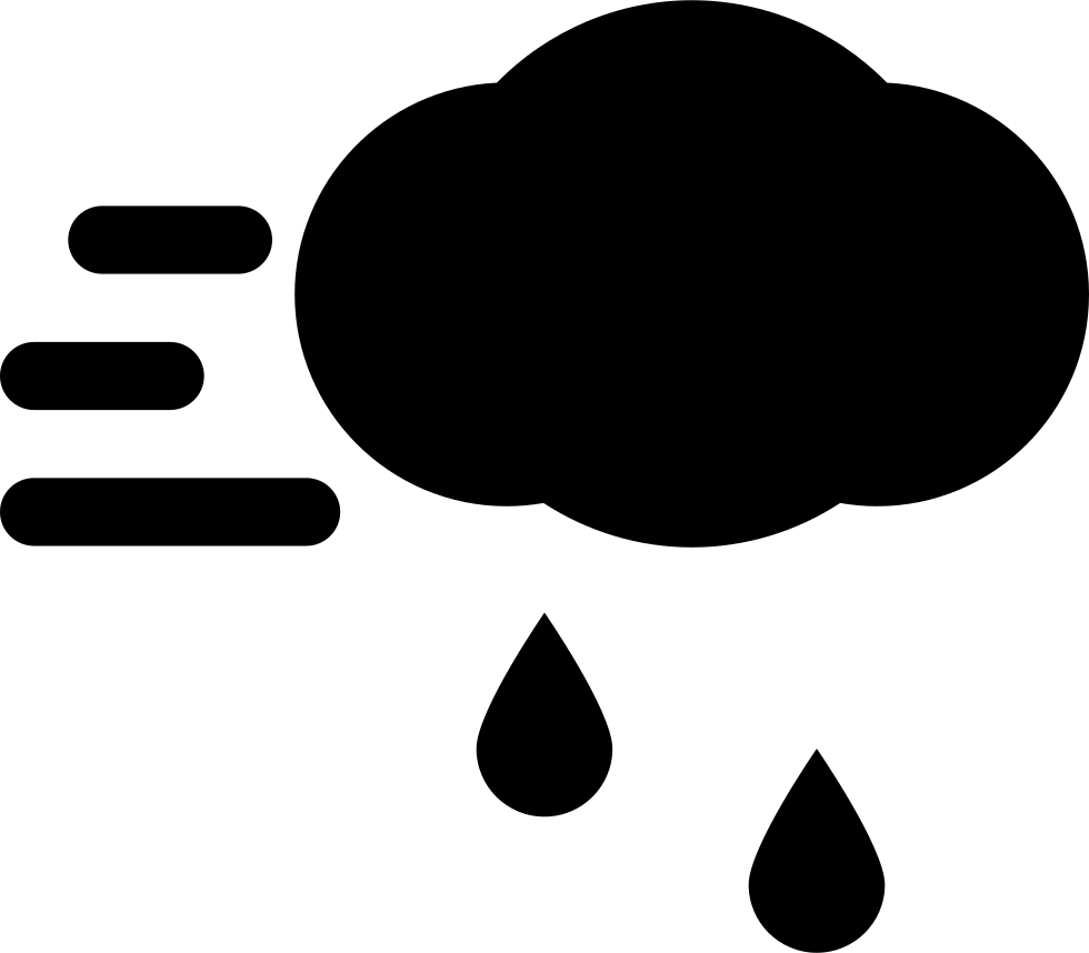 Windy Rainy Weather Cloud Comments - Icon Clipart (980x858), Png Download