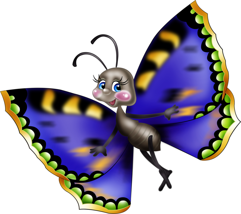 Ch - B *✿* - Бабочки Нарисованные Clipart (800x710), Png Download