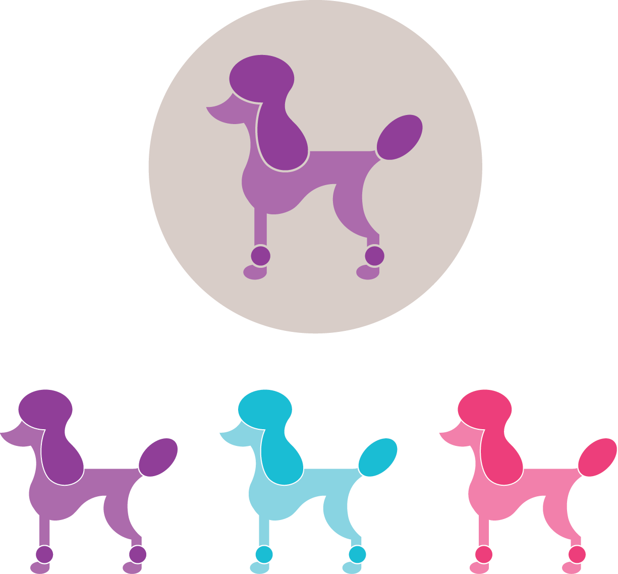 Poodle Clipart Purple - Clip Art - Png Download (1225x1138), Png Download