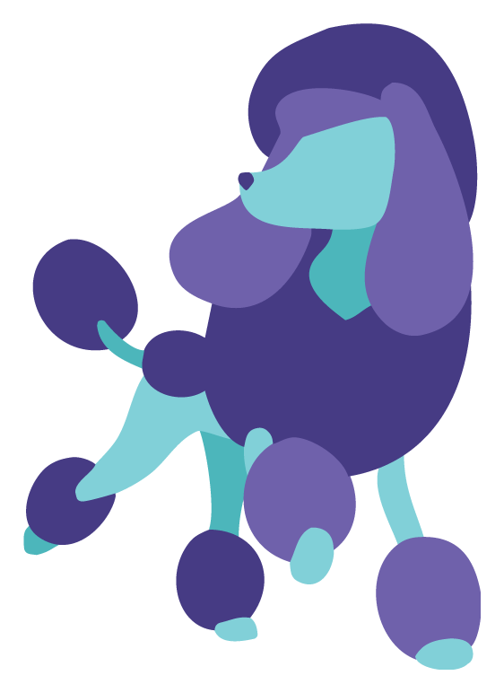 Poodle Clipart Purple - Barking Style Mobile Grooming - Png Download (562x772), Png Download