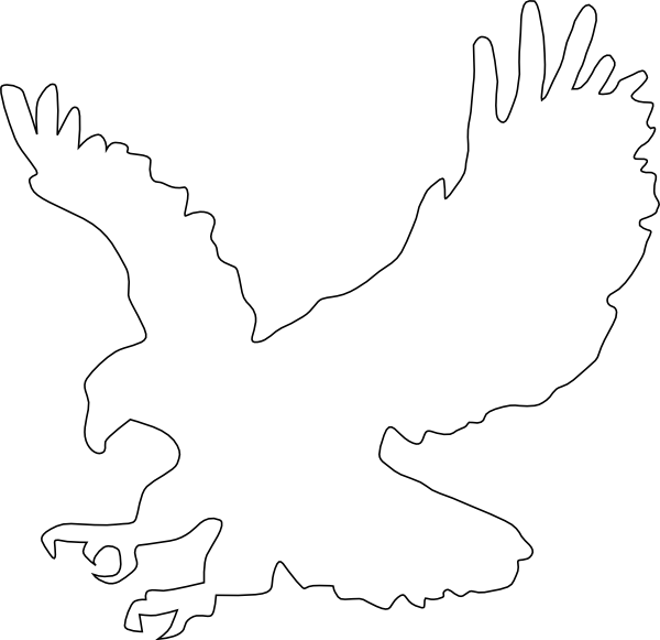 Clip Art At Clker Com Vector Online - Wedge Tail Eagle Outline - Png Download (600x581), Png Download