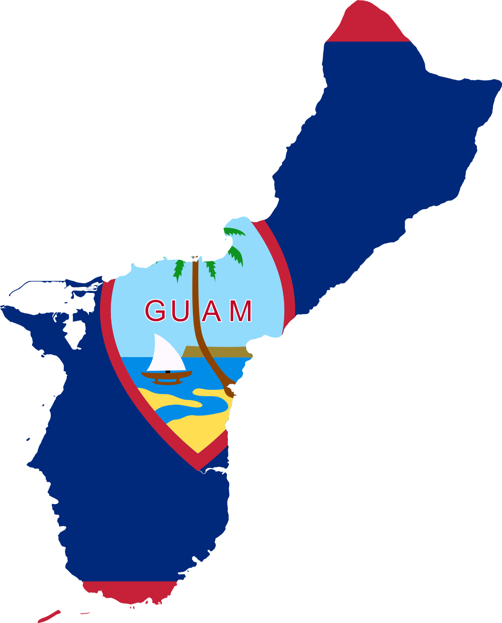 Open - Flag Map Of Guam Clipart (1000x1242), Png Download