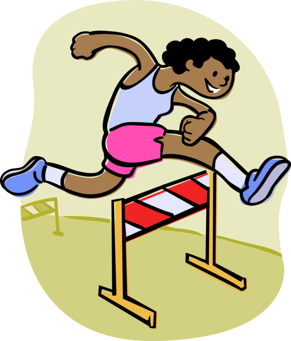 Jpg Royalty Free Download Meet Hurdler Runs Race Vector - Athletisme Clipart - Png Download (597x700), Png Download