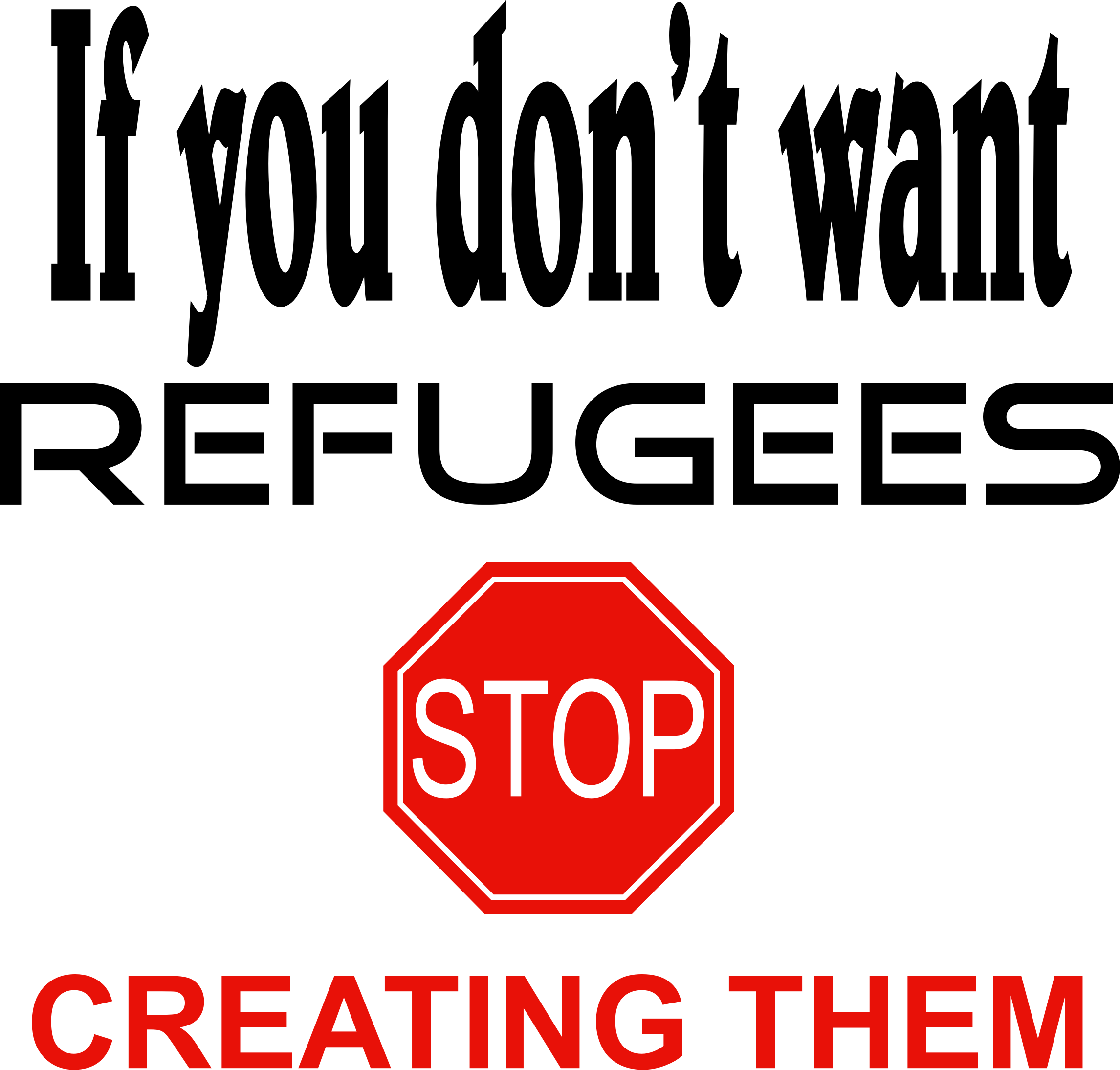 Big Image - If You Don T Want Refugees Stop Creating Them Clipart (2291x2188), Png Download