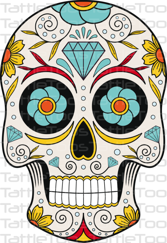 Sugskull - Sugar Skull Oval Ornament Clipart (580x842), Png Download