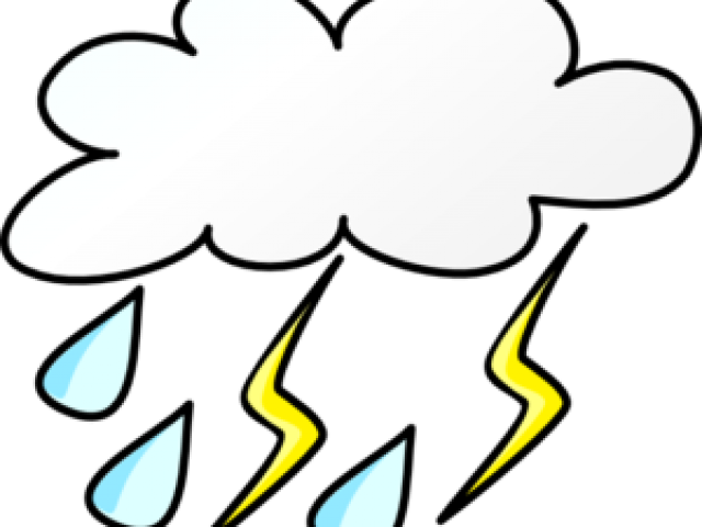 Lightening Clipart Tunder - Rainy Weather Clip Art - Png Download (640x480), Png Download