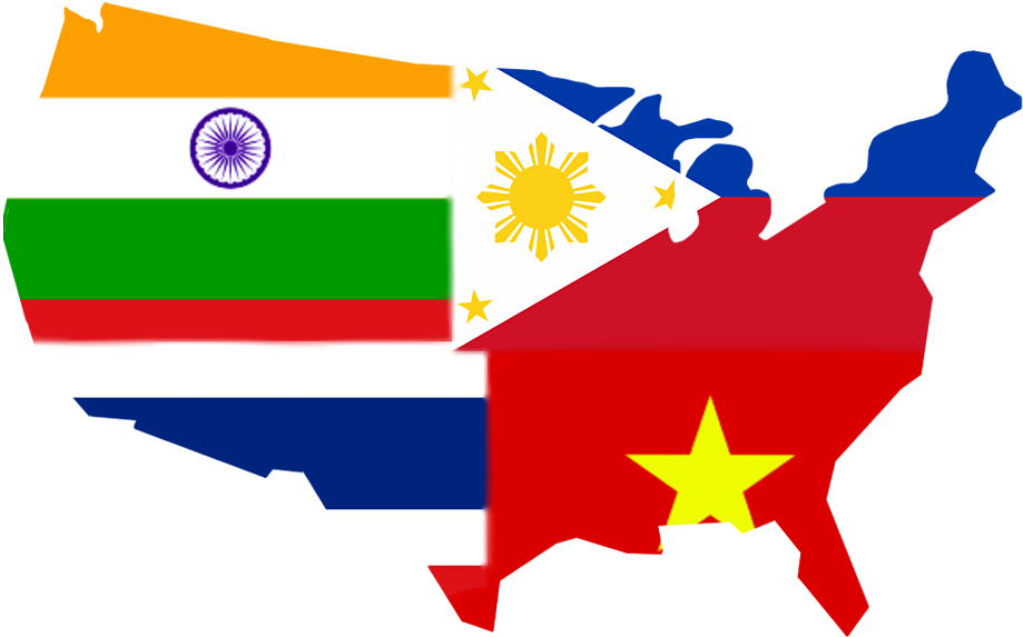How To Be Asian In America - Us Map With Alaska And Hawaii Clipart (1000x626), Png Download