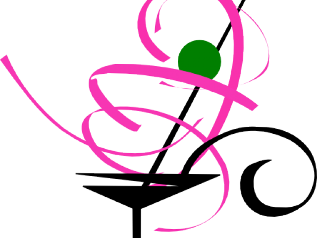 Cocktail Clipart Woman Drinking Cocktail - Clip Art Pink Cocktail - Png Download (640x480), Png Download