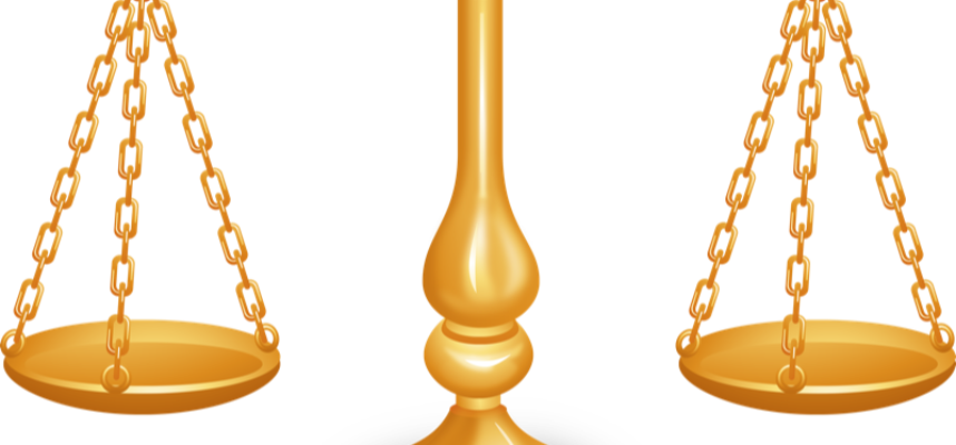 Scales Justice - Gender Equality Powerpoint Template Clipart (858x400), Png Download