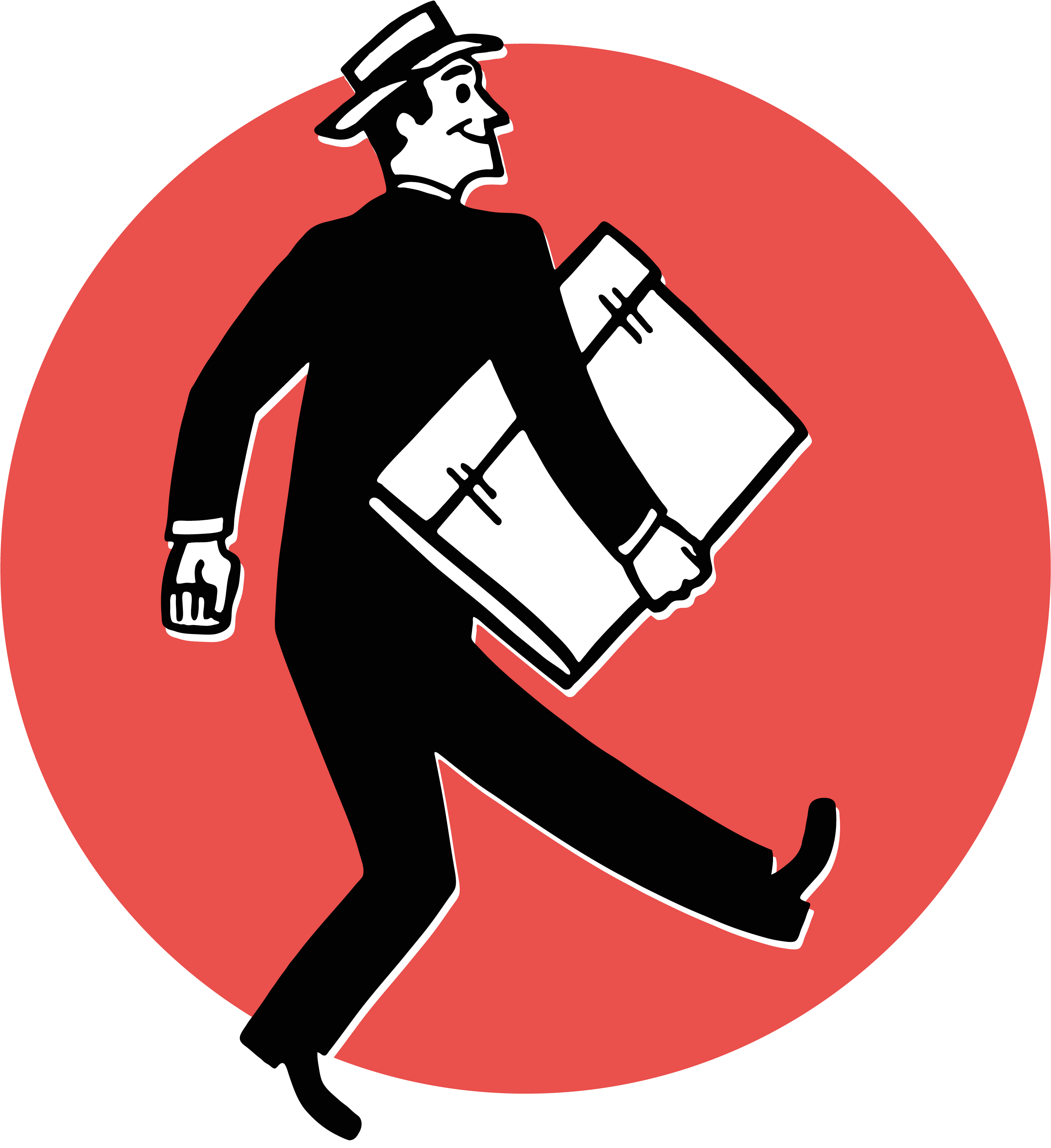 The Auctioneer - Art Print: Pop Ink - Csa Images' Smiling Man Carrying Clipart (3333x3333), Png Download