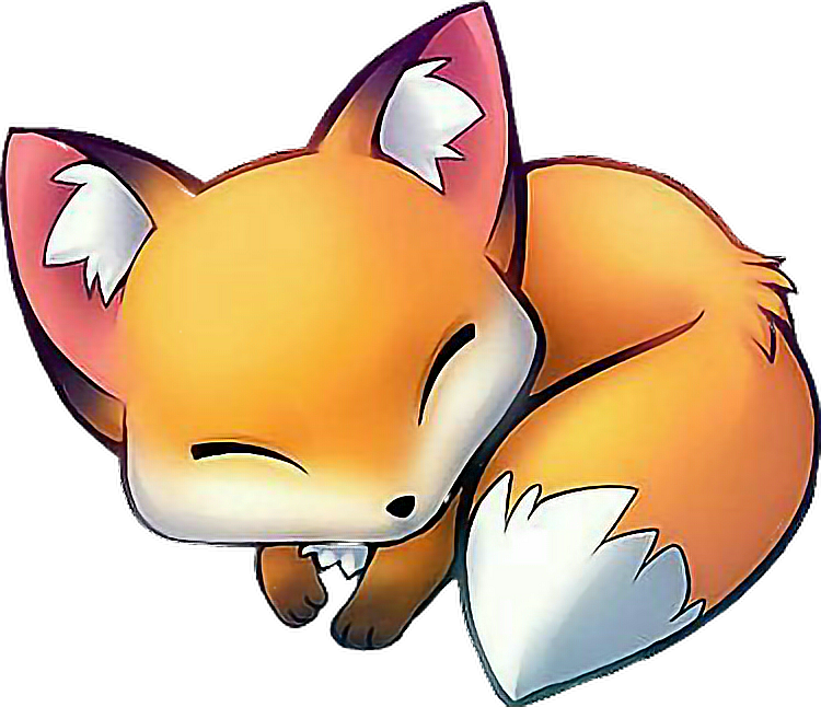 Babyfox Fox Cutefox Sweet Cute Sleep Babyanimal - Renard Manga Clipart (750x646), Png Download
