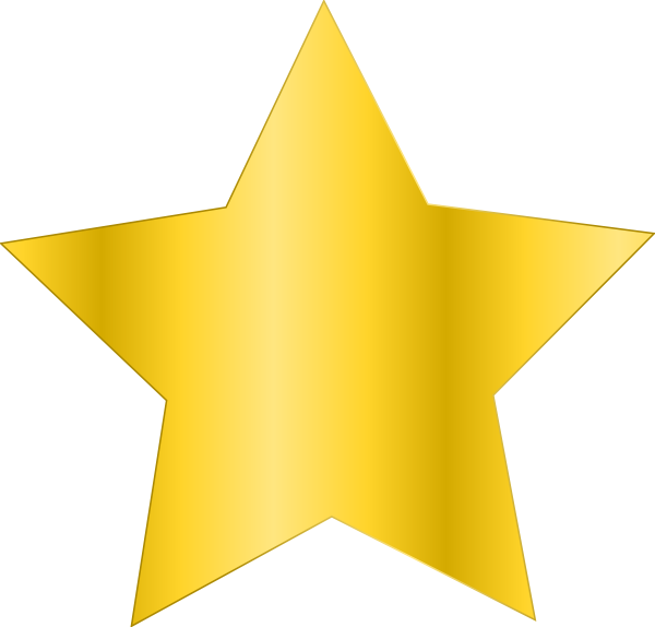 Free Simple Star Cliparts, Download Free Clip Art, - Golden Star Clipart - Png Download (600x574), Png Download