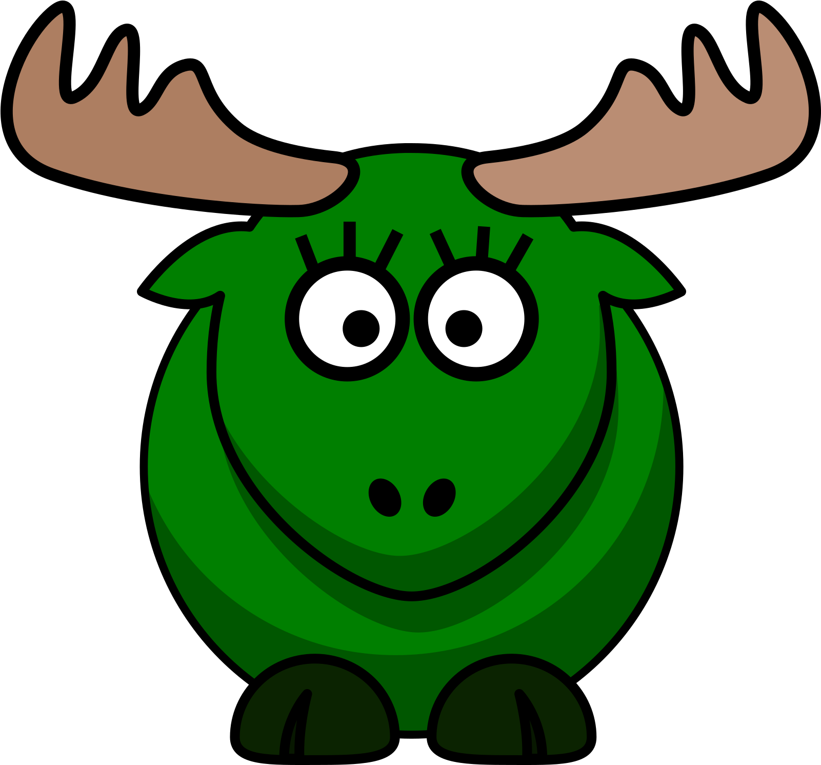 This Free Clip Arts Design Of Green Moose - Png Download (600x559), Png Download