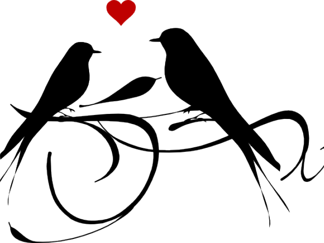 Love Birds Clipart Black And White - Png Download (640x480), Png Download