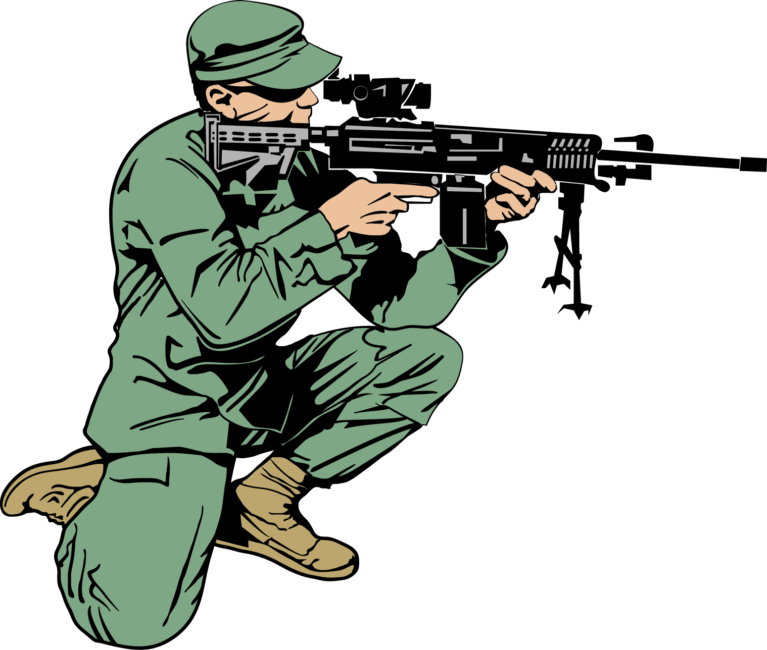 Snipers Clipart Food - Soldier Shooting Clipart Png Transparent Png (1518x1288), Png Download
