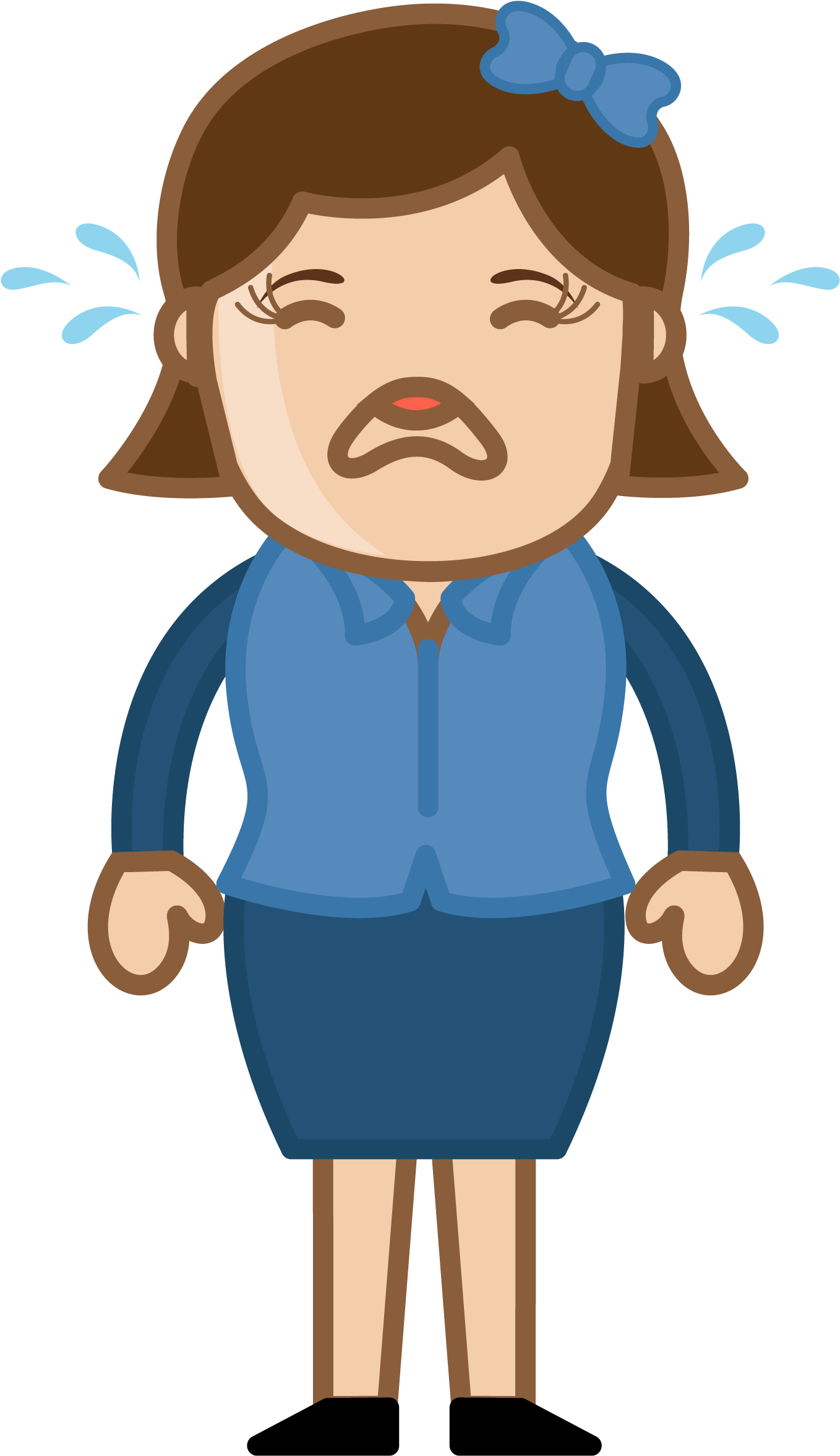 Dibujo Animado De Una Mujer Llorando Clipart (2500x2500), Png Download