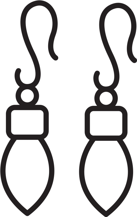 Earrings - Line Art Clipart (800x800), Png Download