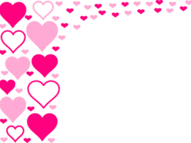 Border Design Pink Heart Clipart (640x480), Png Download