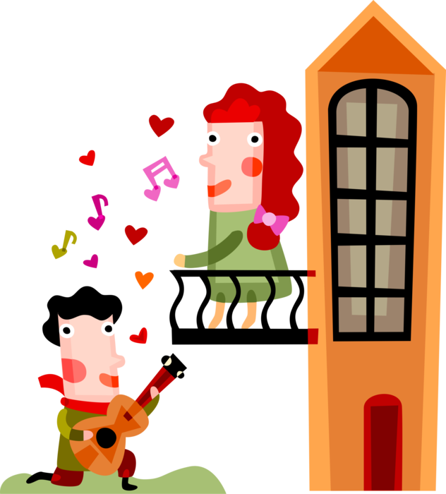 Vector Illustration Of Star-crossed Lovers Romeo Serenades - Concurso De Poesia Infantil Clipart (632x700), Png Download