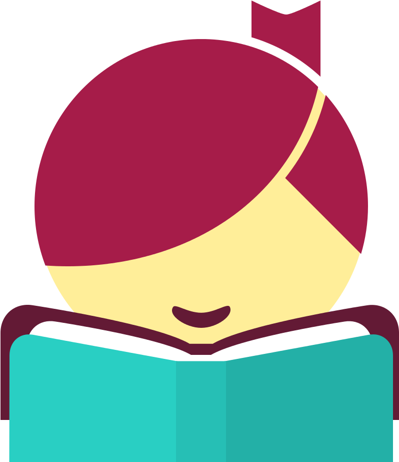 Story Time @ Mml - Girl Reading: A Novel Clipart (1024x1024), Png Download